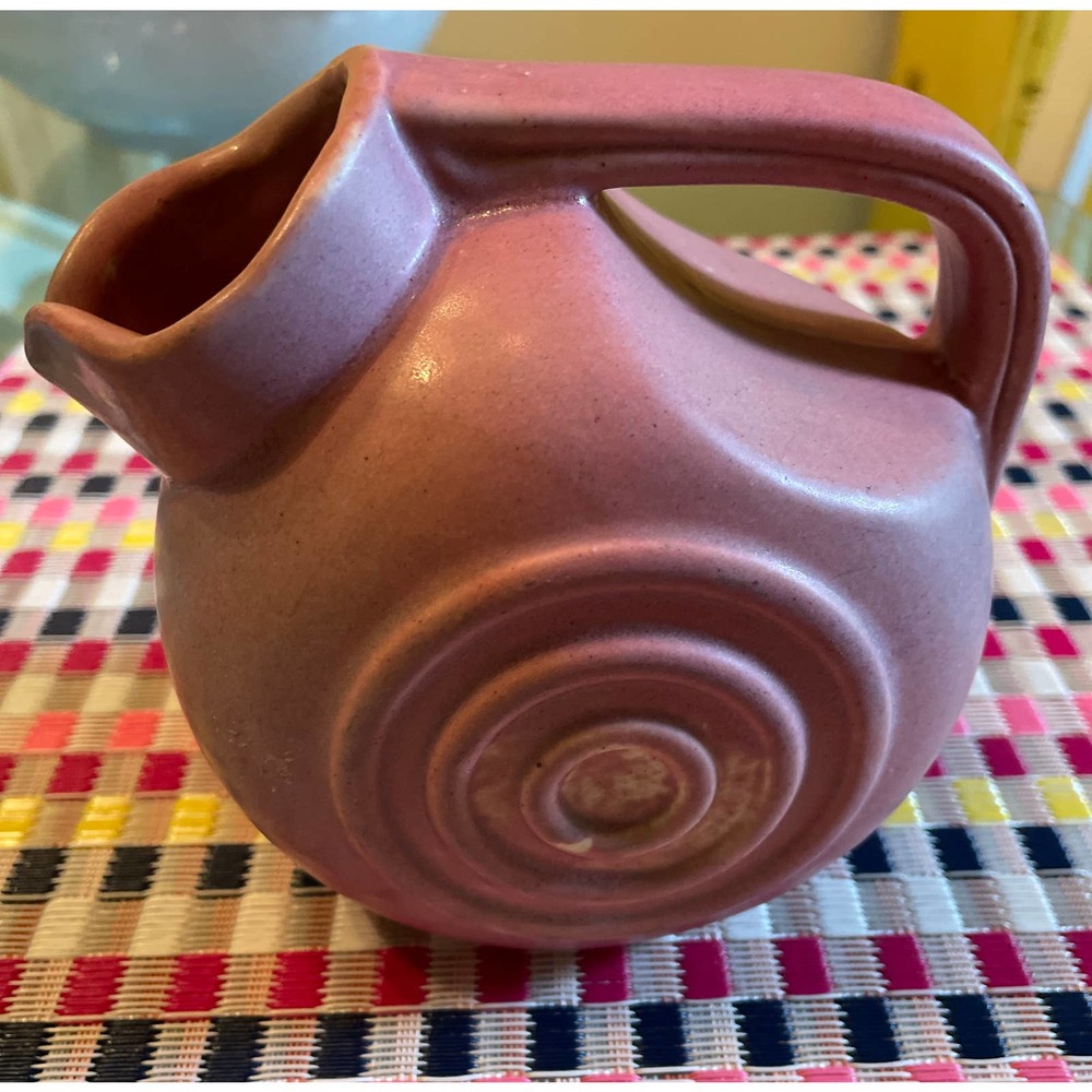 Niloak pink swirl mini pottery vintage pitcher